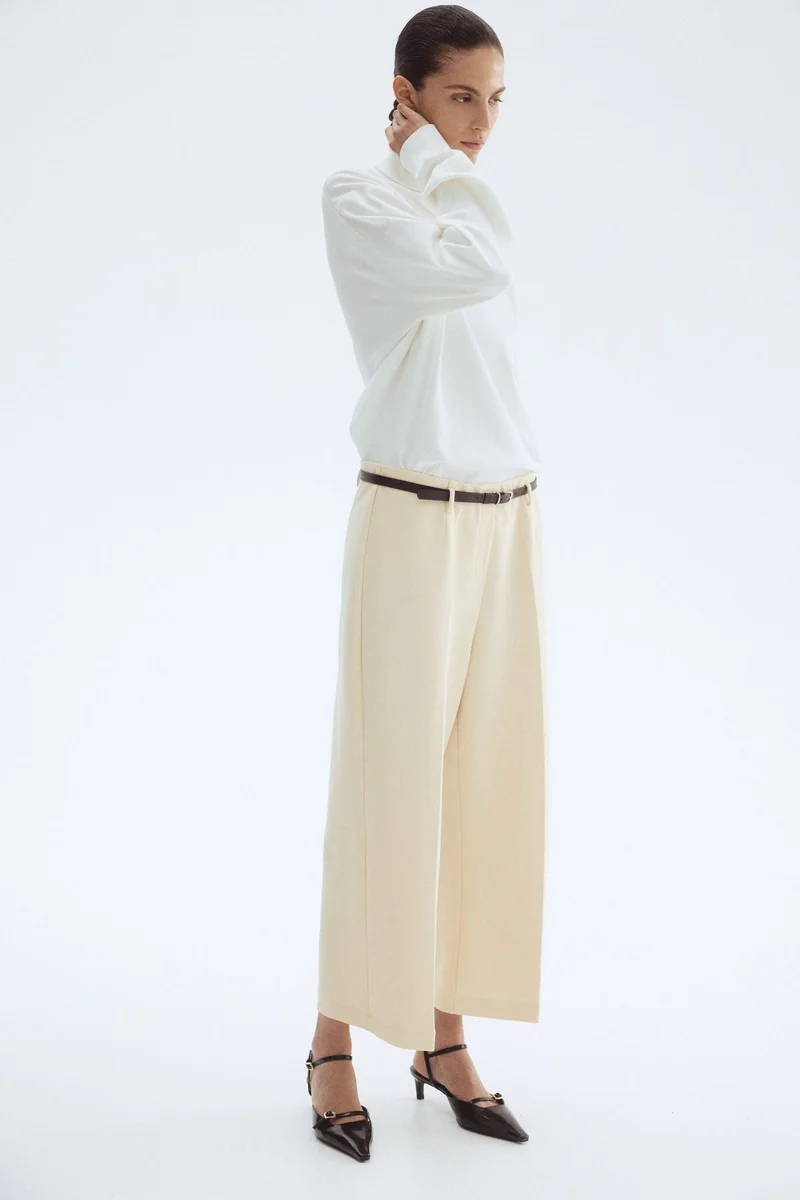 اتش اند ام بنطلون بطول الكاحل بحزام خصر