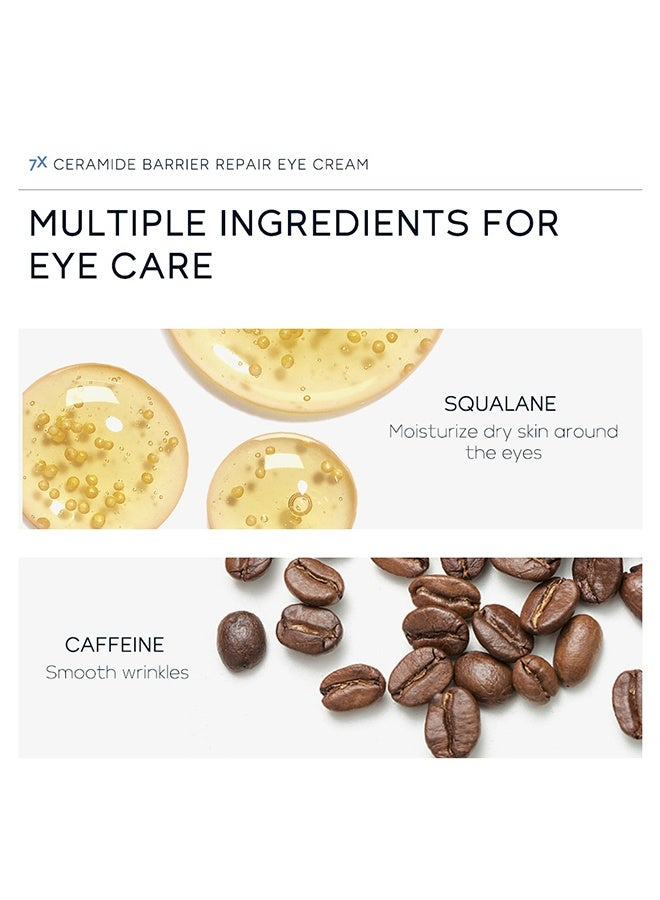 لايكو كريم العين لإصلاح حاجز السيراميد 7X ، كريم السيراميد تحت العين ، كريم العين المرطب المضاد للشيخوخة للتجاعيد ، كريم تجاعيد العين مع رأس التدليك ، كريم العين للهائرال السوداء للنساء والرجال ، مرطب العين لجميع أنواع البشرة 20 جرام - Image 3
