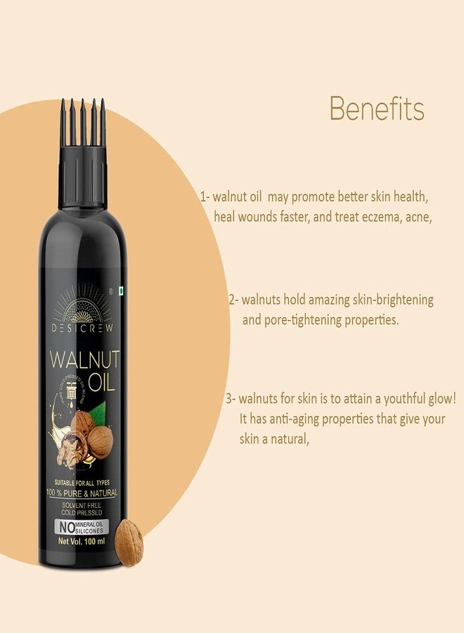 Desicrew Pure Walnut & Rosehip Cold Pressed oil with Applicator For Skin, Body & Hair Care in combo pack of 2 (100ml + 100Ml) - Image 4