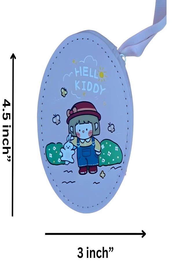 REPISH®Oval Small Wallets for Women Coins Zipper Pocket Purse for Girls Kids Storage Bag Stylish Coin Pouch Bag Birthday Gift Return Gift Multidesign Pack of 1 (Color: Blue) - Image 2