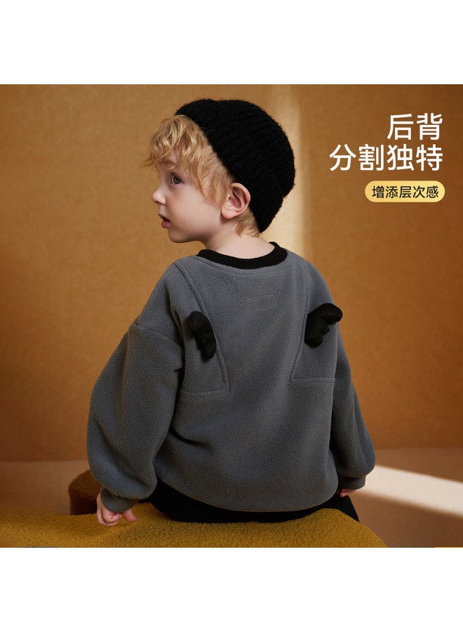 ASK JUNIOR هودي أولاد 25 خريف وصول جديد مريح من بولار فليس بأجنحة صغيرة هودي بكتف منخفض - Image 5