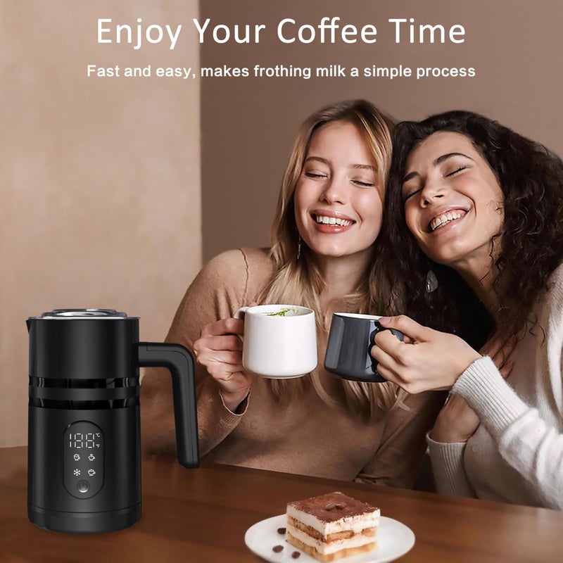 JackCao Milk Frother, 4 in 1 Electric Milk Steamer for Coffee with Temperature Display, 11.8oz/350ml Detachable Automatic Milk Warmer and Cold Foam Maker for Coffee, Latte, Cappuccino - Image 2