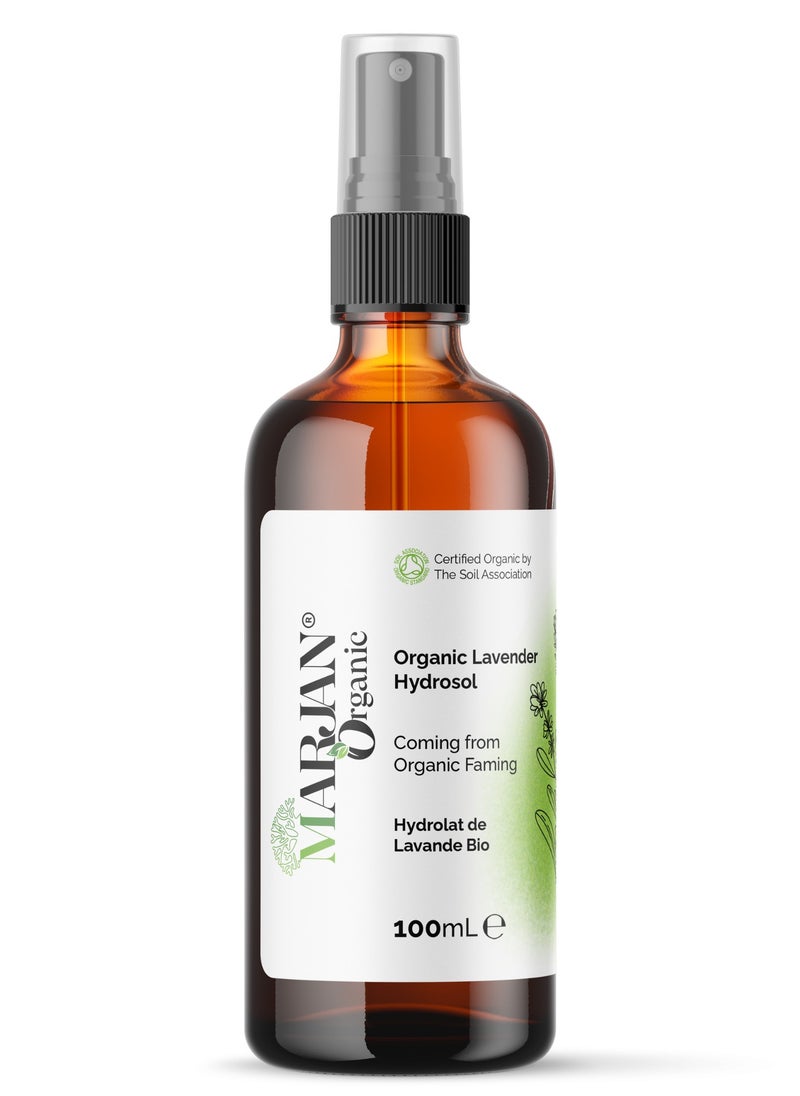 MARJAN ORGANIC Lavender Hydrosol Floral Water 100ml - Toner & Cleanser - Body Mist - Perfect for Skin, Face, Homemade Beauty Products Vegan GMO Free  - Image 1