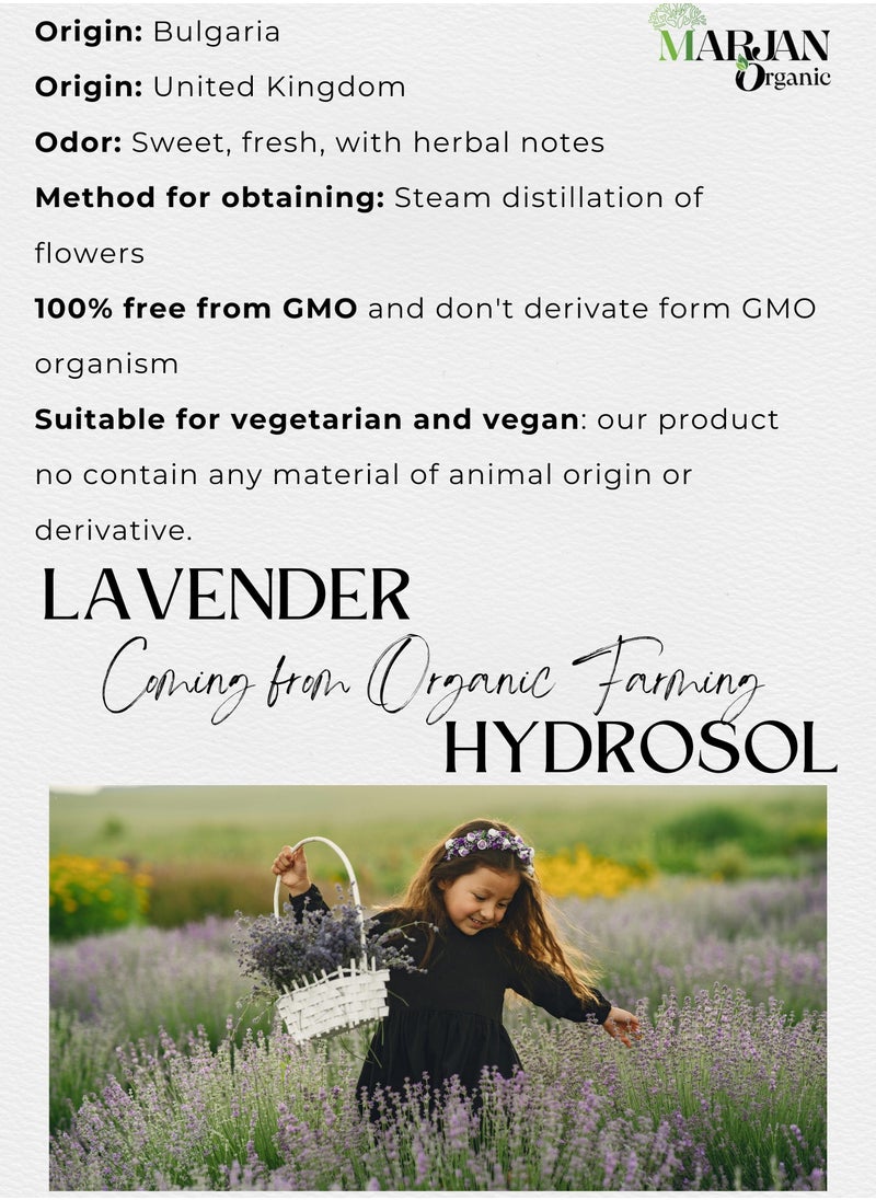 MARJAN ORGANIC Lavender Hydrosol Floral Water 100ml - Toner & Cleanser - Body Mist - Perfect for Skin, Face, Homemade Beauty Products Vegan GMO Free  - Image 2