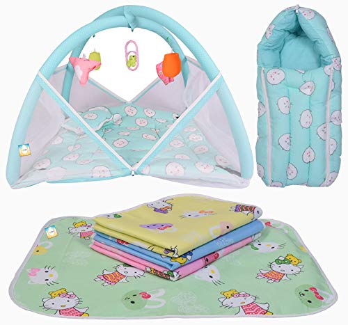 Bantoo Baby Bed New Born Baby Bedding SetBaby Sleeping Bag Baby BedsMattressNest BedMosquito NetSleeping EssentialsCarrier NestInfantsGift Combo 06 MonthsMulticolor - Image 1