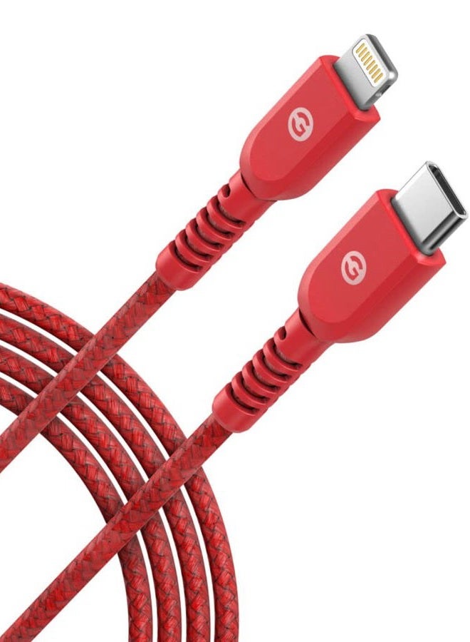 GALVANOX Braided Nylon Lightning to USB C Cable [2 Pack] 5 FT Apple MFi Certified Fast Charging iPhone Charger for iPhone 11/12/13/14 Pro Max (Red) - Image 3