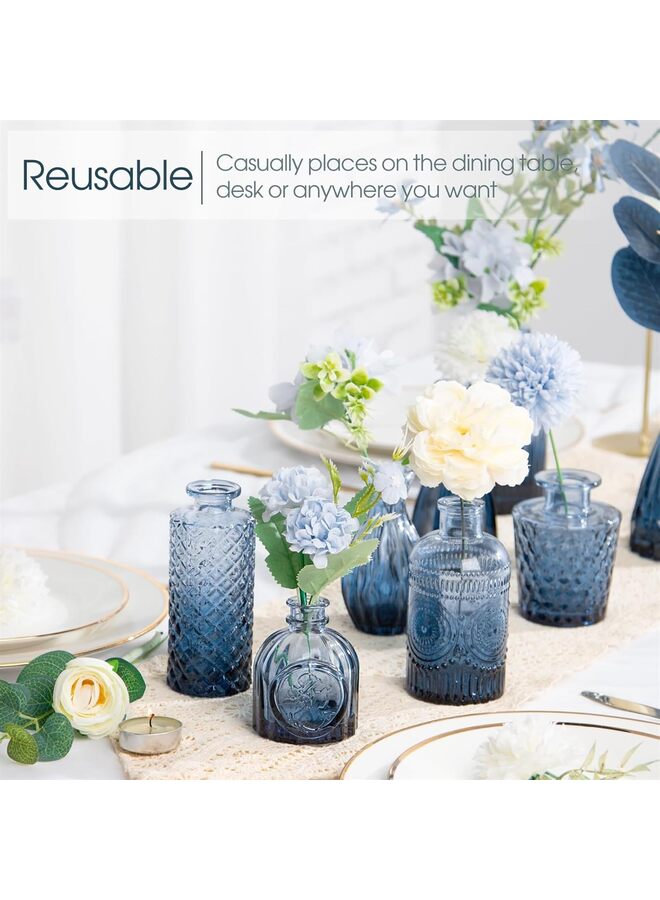 يُسلِّم مجموعة مزهريات زجاجية مكونة من 12 قطعة، مزهريات زهور صغيرة للقطع المركزية بكميات كبيرة، مزهرية صغيرة عتيقة لحفلات الزفاف والمنزل وتزيين الطاولة - Image 4