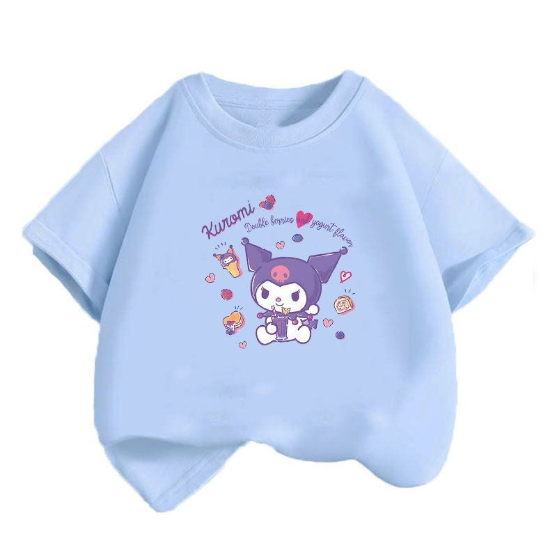 Coolometi Children'S Short-Sleeved Girls' Summer Printed T-Shirt New Children'S Yugui Dog Half-Sleeved Shirt Fashion - Image 1