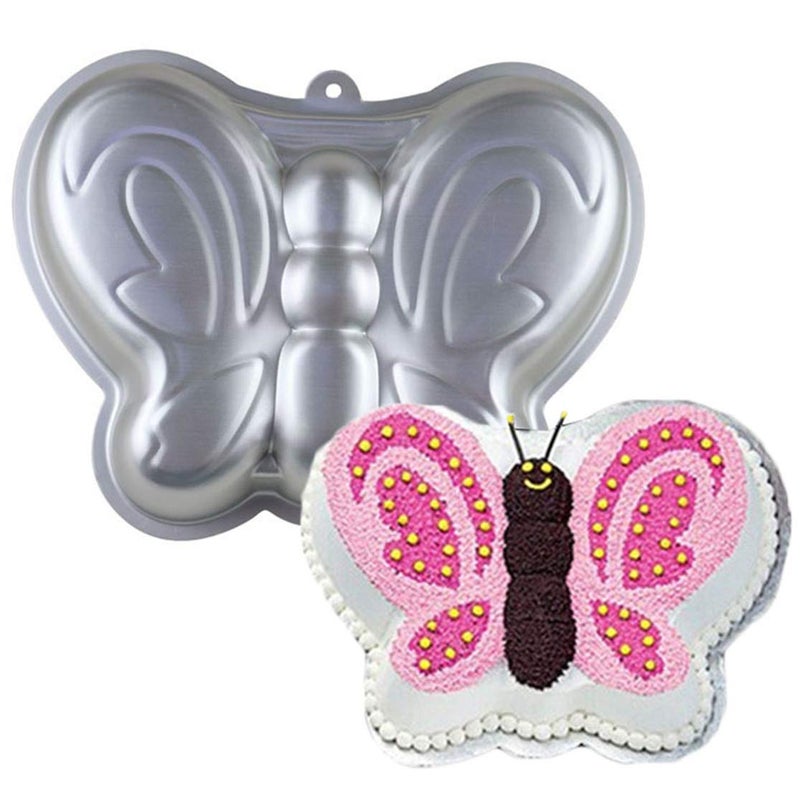 Pormasbenzer Butterfly Shaped Birthday Cake Pan Mould Aluminum 3D Animal DIY Cake Baking Pan for Birthday Anniversary Party Christmas