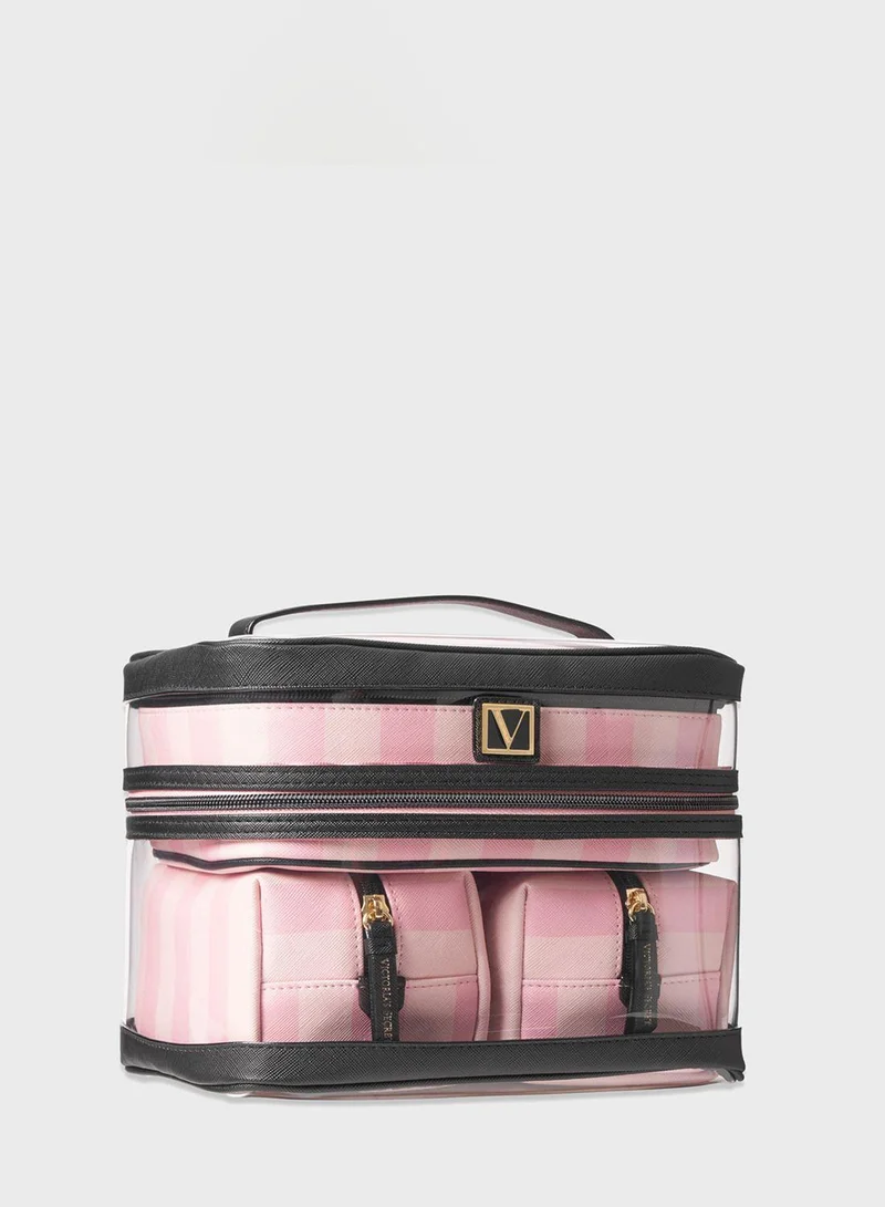Victoria's Secret Stripe 4-In-1 Cosmetic Bag