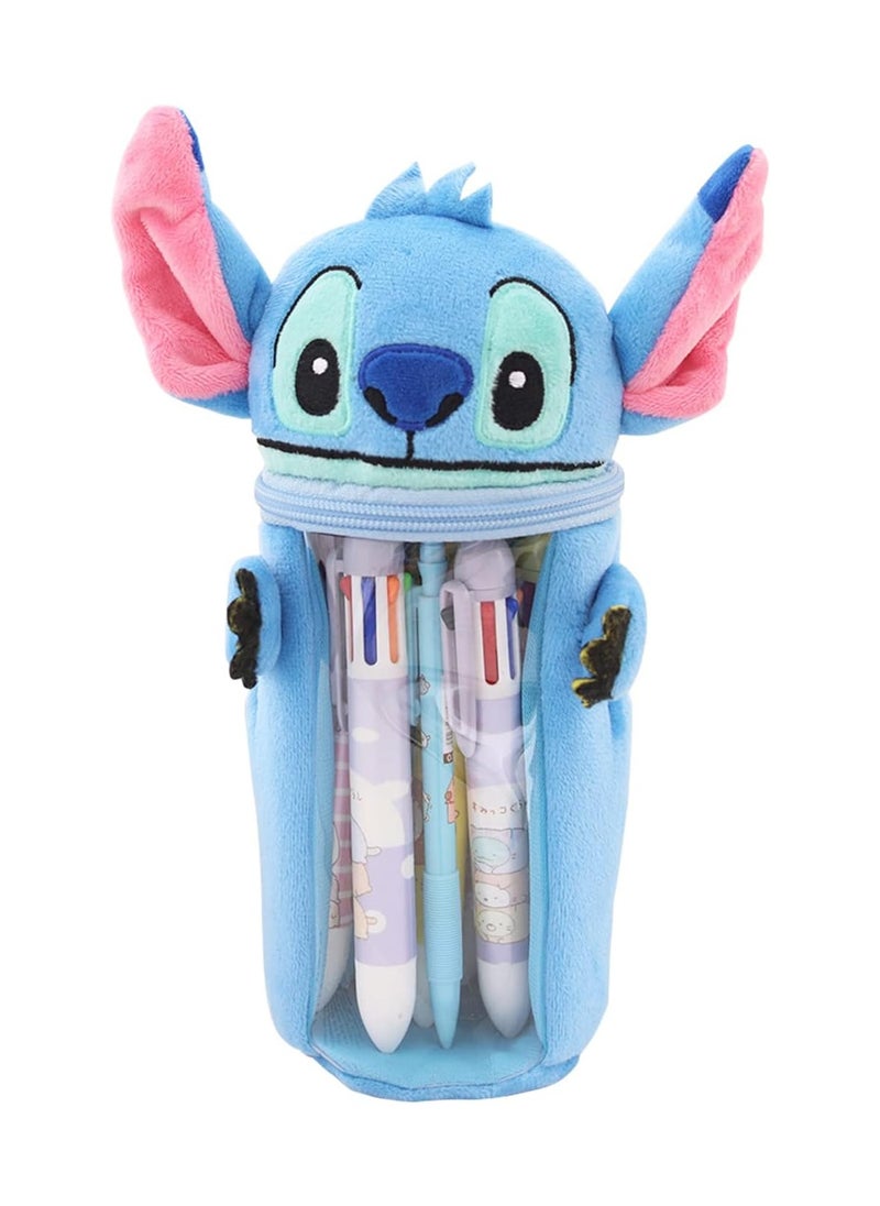 General Lilo & Stitch Pencil Case with See Through Window Zip Pencil Case Cosmetic BagSchool Teenage Girls Boys Stationery Organizer Gift  - Image 1