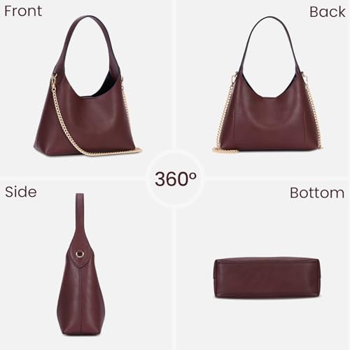 JQWSVE Small Hobo Bags for Women Cherry Shoulder Bag Purse Faux Leather Tote Handbag Trendy Chain Crossbody Bag - Image 3