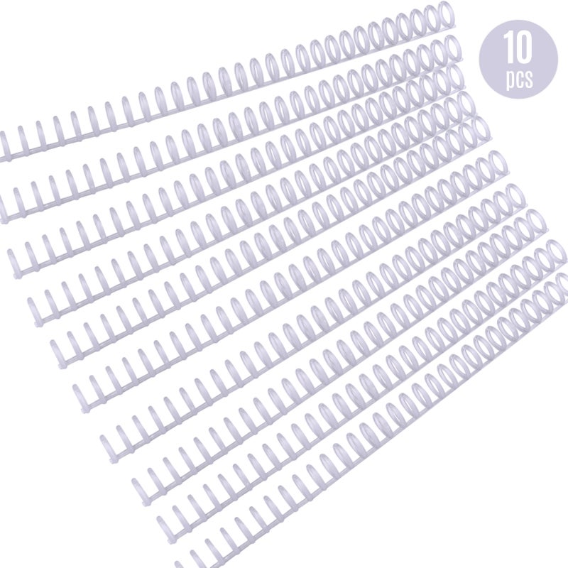 KW-trio 10pcs Plastic 30-Hole Loose Leaf Binders Ring Binding Spines Combs 85 Sheets Capacity for DIY Paper Notebook Album Office School Supplies - Image 2