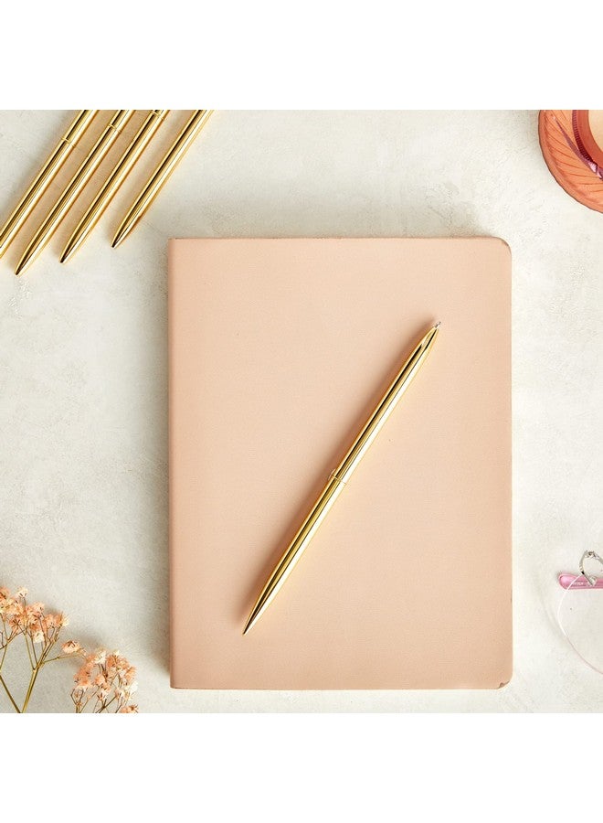 12 Pack Gold Ballpoint Pens For Wedding Guest Book, Bulk Office Supplies, Black Ink, 1Mm Medium Point (Metallic, 6.4 In)
