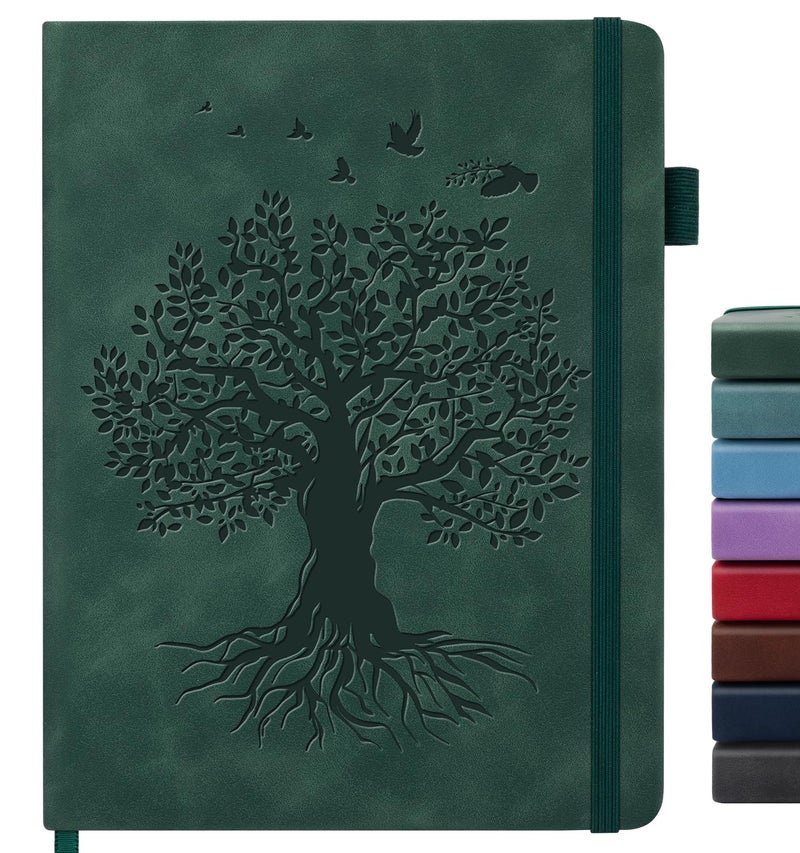 ALKALO Lined Journal Notebook for Women Men, A4 Hardcover Leather Journals for Writing, 200 Pages Thick Paper, Daily Journal Notebook for Work, School, Note Taking, Business, Travel, College Ruled - Image 1