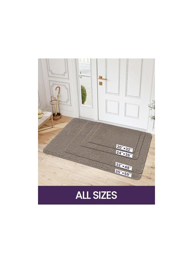 The Bros Dirt Trapper Door Mat Non Slip Washable Entryway Mats, Fade and Stain Resistant, Low Profile, Absorbent Doormat for Entrance, Hallway, Patio, 20"x32", Brown Mixed Blue - Image 2