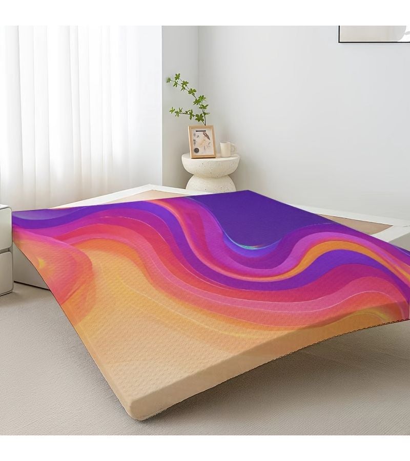 بطانية فراش خفيفة الوزن للطباعة الرقمية مقاس 70×180 سم × 3.4 سم / 27.56×70.87 بوصة، مناسبة لغرفة النوم والمبيت والسفر - Image 1