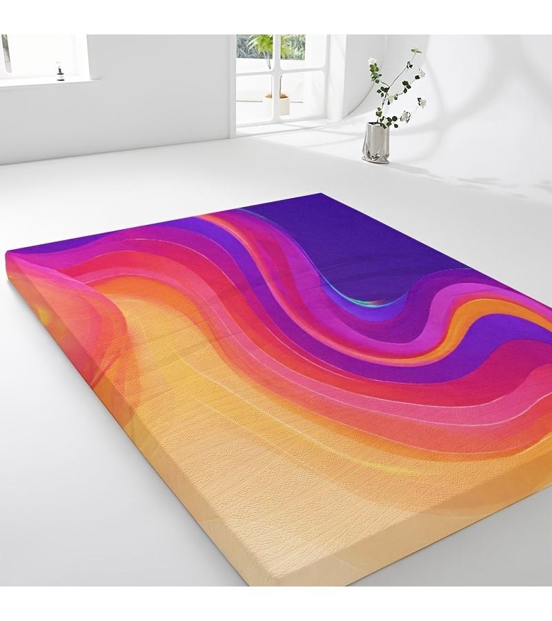 بطانية فراش خفيفة الوزن للطباعة الرقمية مقاس 70×180 سم × 3.4 سم / 27.56×70.87 بوصة، مناسبة لغرفة النوم والمبيت والسفر - Image 3