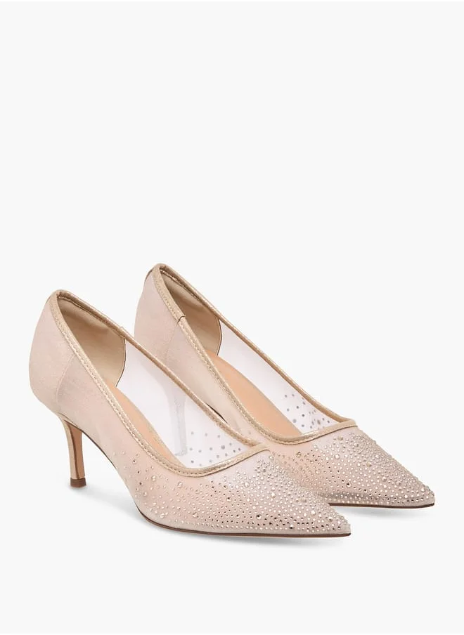 Celeste Women's Embellished Pointed Toe Pumps with Stiletto Heels Ramadan Collection