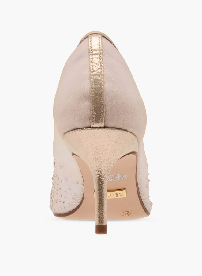 Celeste Women's Embellished Pointed Toe Pumps with Stiletto Heels