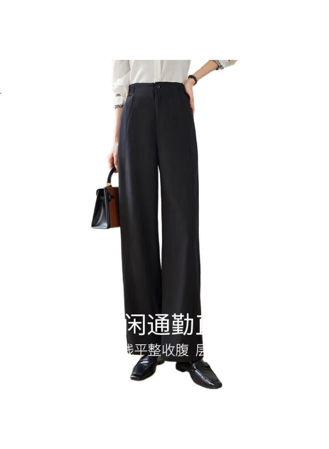 First Application Chushen Chunqiu Casual High-Waisted Wide-Leg Pants For Women With Pockets, Stylish And Versatile Commuter Trousers S143K2028 - Image 2
