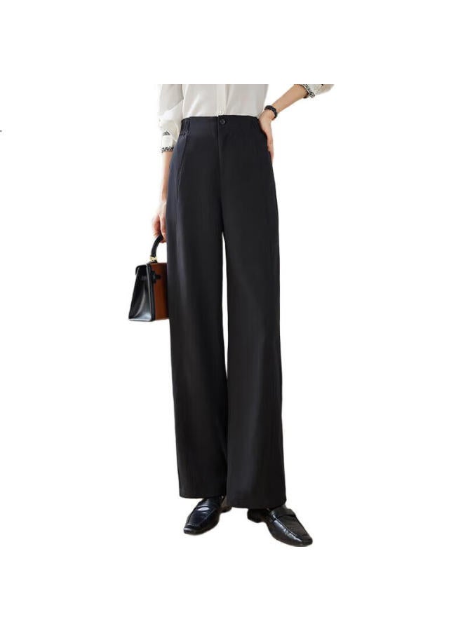 First Application Chushen Chunqiu Casual High-Waisted Wide-Leg Pants For Women With Pockets, Stylish And Versatile Commuter Trousers S143K2028 - Image 1