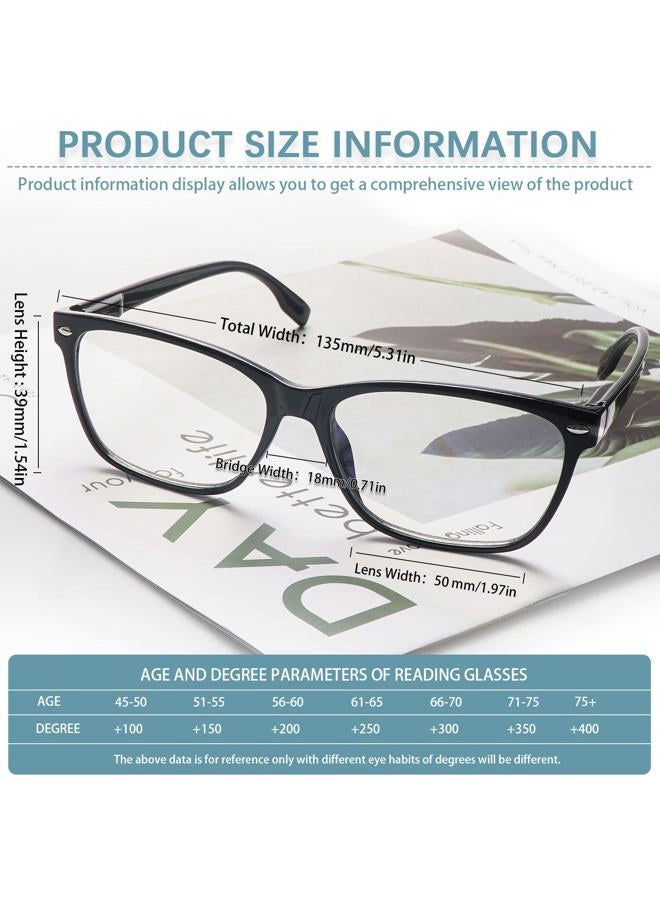 CLASAGA Progressive Multifocus Reading Glasses for Women, Blue Light Blocking Ladies Computer Readers with Spring Hinge (3 Mix Color, 1.5, multiplier_x) - Image 2
