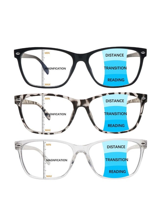 CLASAGA Progressive Multifocus Reading Glasses for Women, Blue Light Blocking Ladies Computer Readers with Spring Hinge (3 Mix Color, 1.5, multiplier_x) - Image 1