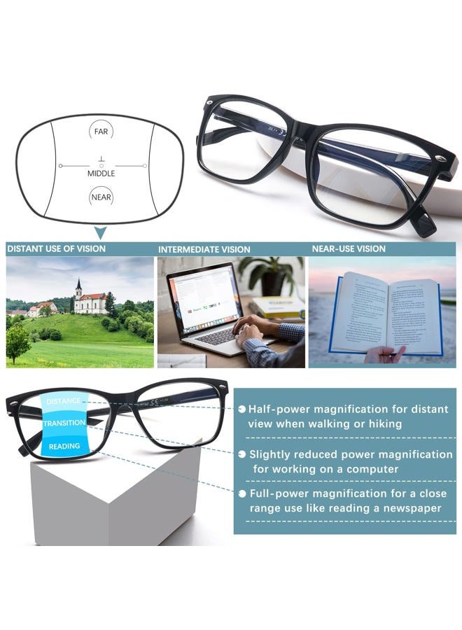 CLASAGA Progressive Multifocus Reading Glasses for Women, Blue Light Blocking Ladies Computer Readers with Spring Hinge (3 Mix Color, 1.5, multiplier_x) - Image 4