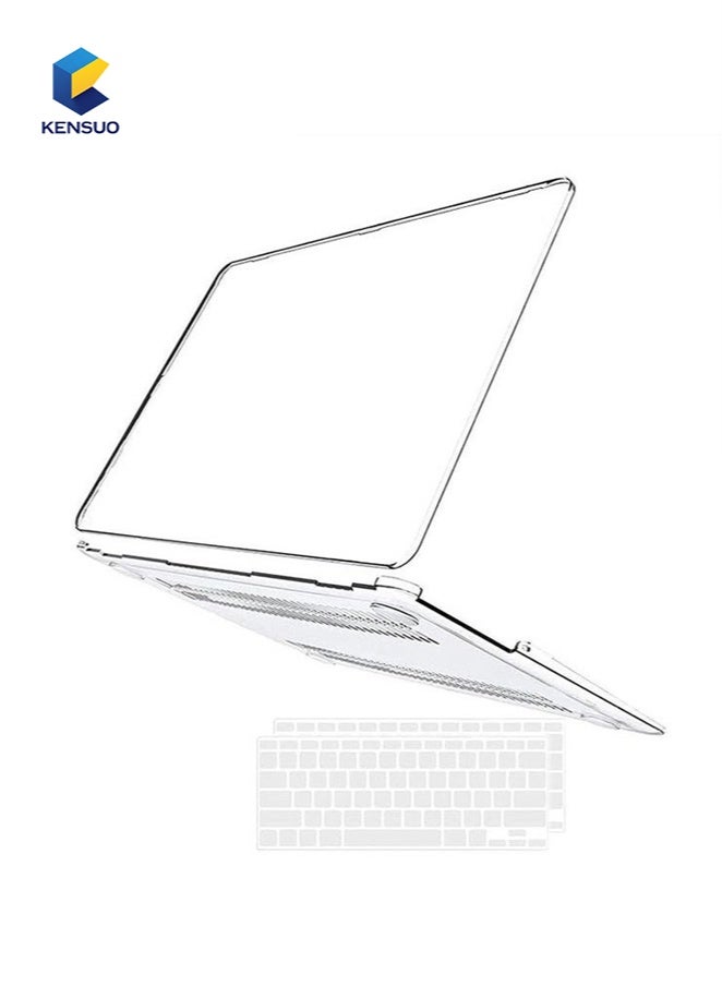 كينسو حافظة شفافة لجهاز ماك بوك اير 13 بوصة 2020 2019 2018 A2337 A2179 A1932، غلاف بلاستيكي صلب + غطاء لوحة مفاتيح متوافق مع ماك بوك اير 13 بوصة - Image 1