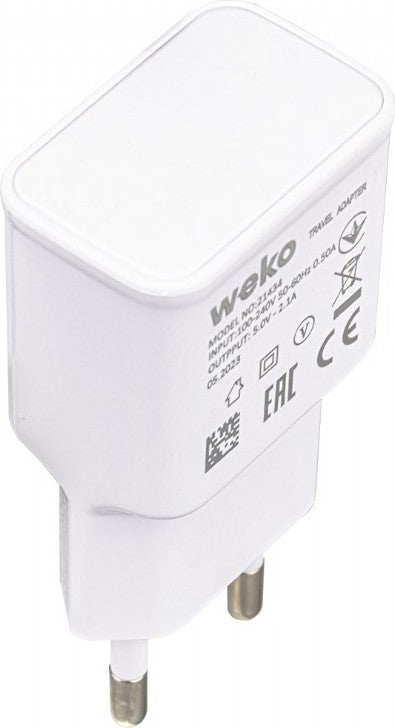 WK-21434 S6 2.1 Ampere Charging Head Adapter + Micro USB Cable (No: 3) Yes No Universal White