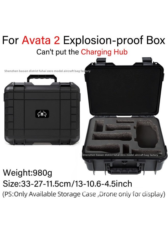 Suitable For DJI Avata Crossing Machine Backpack Flight Glasses Portable Storage Bag Accessories F Explosion-proof Box-Color:avata2 Black Explosion-proof Case Strapless Aircraft Logo  - Image 1
