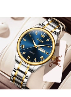 OLEVS Watches for Men Stainless Steel Quartz Analog Water Resistant Watch 5563  - Image 1