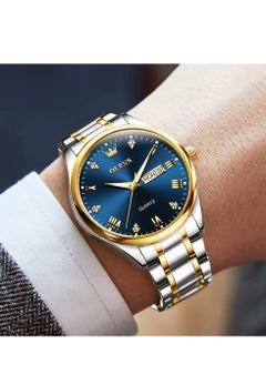 OLEVS Watches for Men Stainless Steel Quartz Analog Water Resistant Watch 5563  - Image 3