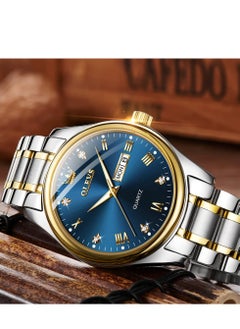 OLEVS Watches for Men Stainless Steel Quartz Analog Water Resistant Watch 5563  - Image 5