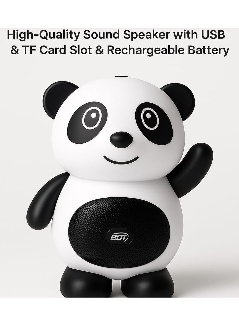 BDT Panda Bluetooth Portable Speaker for Kids AN906 – High-Quality Sound Speaker with USB & TF Card Slot & Rechargeable Battery - Image 2