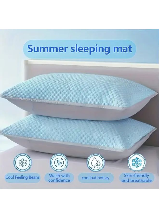Lake Blue Queen Quick Dry Soft Fiber Pillowcase Breathable Envelope Closure Machine Washable Warm Winter Cool Summer All Season Home Bedroom Essential - Image 4