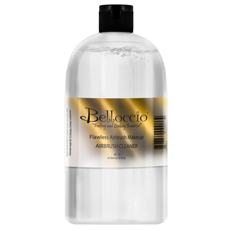 Belloccio 16 Ounce Bottle of Belloccio Makeup Airbrush Cleaner Fast Acting Cleaning Solution Quickly Cleans Flushes Out Airbrush Makeup Foundation Blush Highlighter Clean Cosmetic Makeup Brushes Paint - Image 3