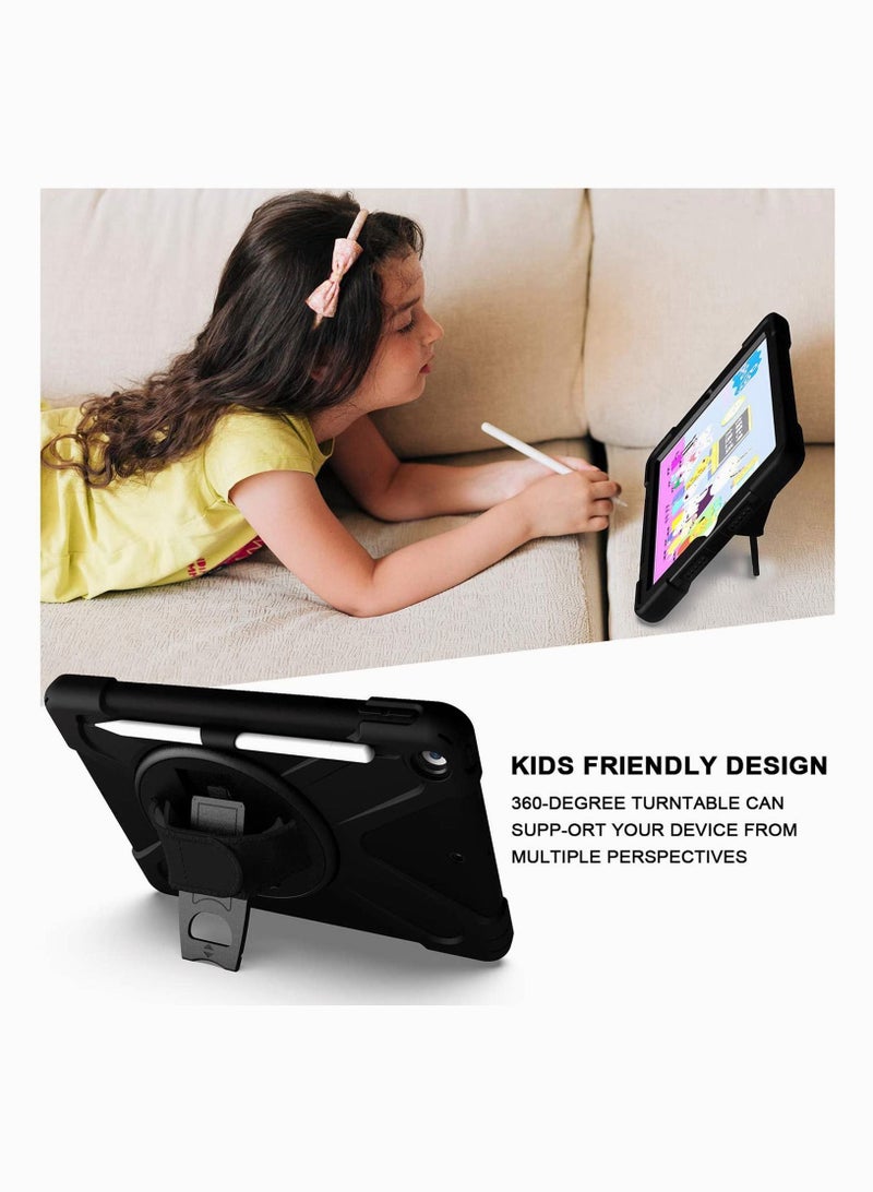 Y&D For iPad 8th Generation Case, 7th 7/8 Case 10.2 for Kids, Heavy Duty Rugged Protective with Hand Strap and Stand Black - Image 2