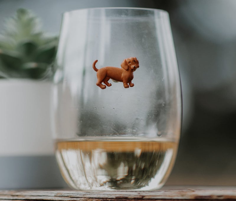 Simply Charmed Dog Wine Charms or Magnetic Glass Markers for Stemless Glasses - Great Birthday or Hostess Gift for Dog Lovers - Set of 6 Cute Puppy Glass Identifiers - Image 4