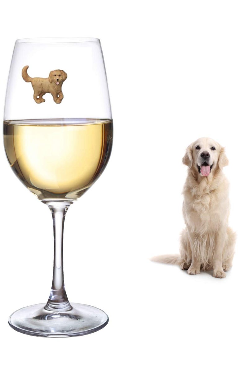 Simply Charmed Dog Wine Charms or Magnetic Glass Markers for Stemless Glasses - Great Birthday or Hostess Gift for Dog Lovers - Set of 6 Cute Puppy Glass Identifiers - Image 3
