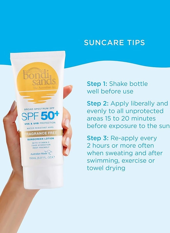 Bondi Sands Sunscreen Lotion Spf50+ - Fragrance Free 150ml - Image 5