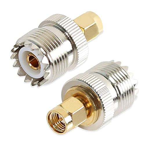 TengKo UHF Female to SMA Male Adapter RF Coax Connector SO239(PL259) Handheld Antenna PL-259 Converter Two Way Radio RF Antenna Adapter (2 Pack) - Image 1