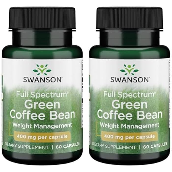 Swanson Full Spectrum Green Coffee Bean 400 Milligrams 60 Capsules (2 Pack)