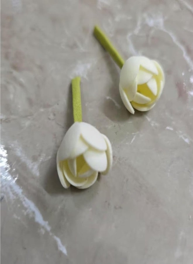 Foam Jasmine Flower Making Kit with Foam Sheets, DIY Artificial Jasmine Gajra & Hair Accessories Craft, Soft Foam Material for Kids, Wedding & Festival Decor,(50 Petals Sheet, 2 Green Stem Sheets) - Image 4