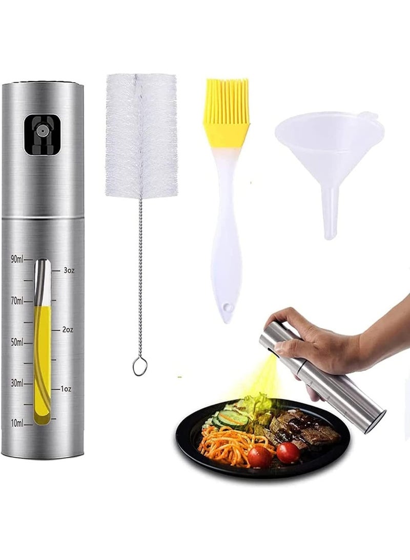 HOMESTAR 4pcs Stainless Steel Oil Dispenser Olive Oil Sprayers Sets, Spray bottle for cooking oil, Vinegar sprayer, Oil Spray for Salad, BBQ, Kitchen Baking, Roasting - Image 1