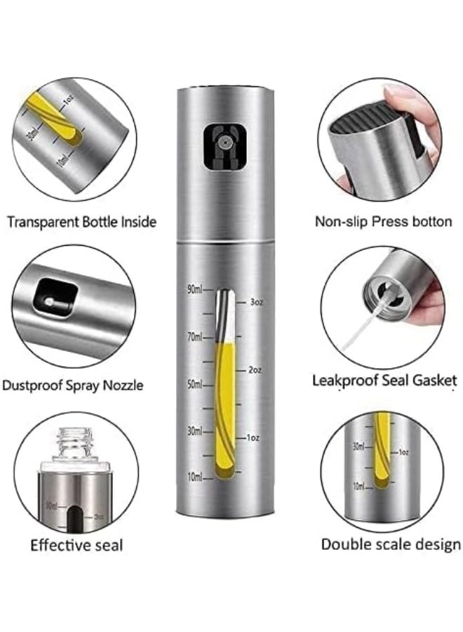 HOMESTAR 4pcs Stainless Steel Oil Dispenser Olive Oil Sprayers Sets, Spray bottle for cooking oil, Vinegar sprayer, Oil Spray for Salad, BBQ, Kitchen Baking, Roasting - Image 2