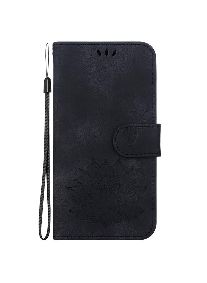 جراب لهاتف Infinix Hot 30 4G X6831 جراب هاتف من الجلد المنقوش بنقشة لوتس - Image 1