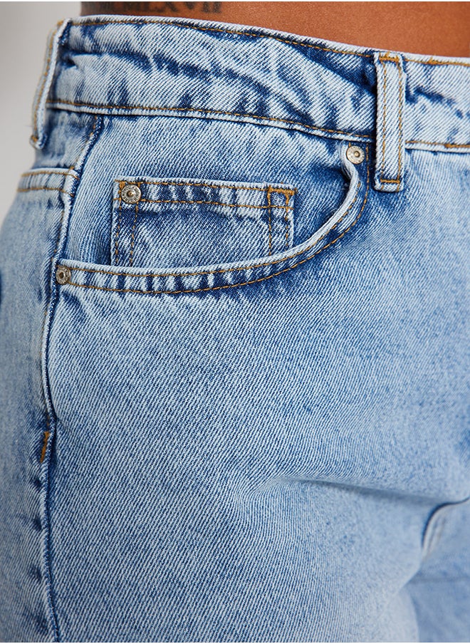trendyol Light Blue High Waist Mom Jeans TWOAW24JE00076  - Image 5
