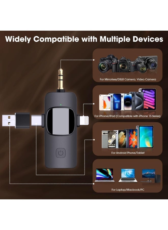 Mini Mic Pro Wireless Lavalier Microphone, Plug-Play Mini Mic with Noise Reduction, 2 USB-C Microphone for iPhone 15 iPad Android Phone PC and Laptop Video Recording Interview Vlogging - Image 3